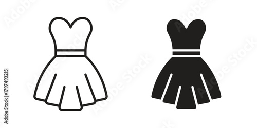 Dress icon in line design. Simple icon vector