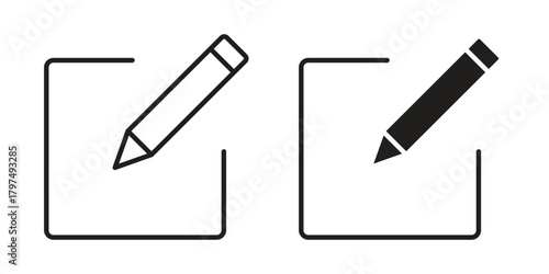 Edit button icon in line design. Simple icon vector