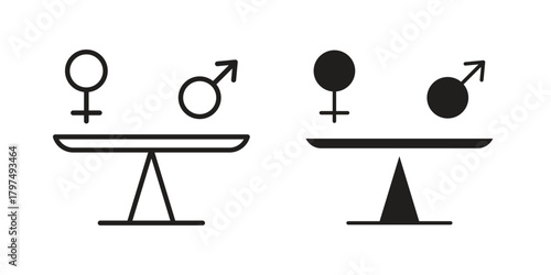 Equality icon in line design. Simple icon vector
