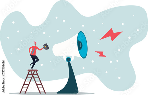 Amplify megaphone, communication voice or advertising message, important announcement loud shouting,about a man and his life.