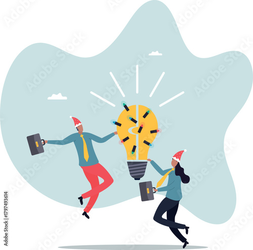 Idea brainstorming, cooperation or collaboration to get solution, teamwork or team meeting to develop idea together, employee participation concept,about a man and his life.