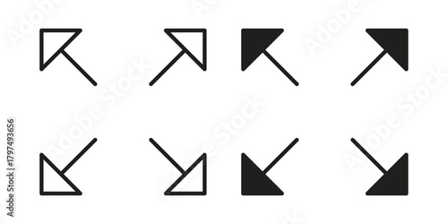 Expand icon in line design. Simple icon vector