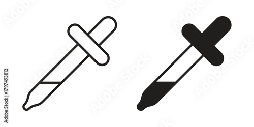 Eye dropper icon in line design. Simple icon vector