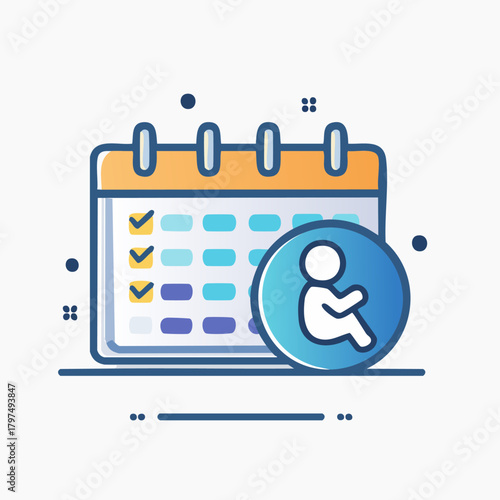 Baby due date calendar icon design.
