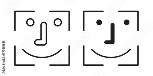 Face id icon in line design. Simple icon vector