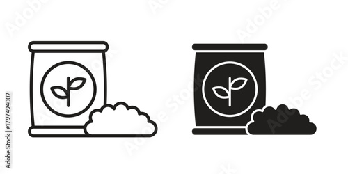 Fertilizer icon in line design. Simple icon vector