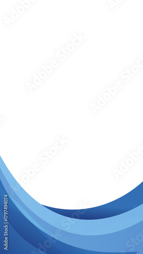 Clean Vertical Banner with Layered Blue Waves