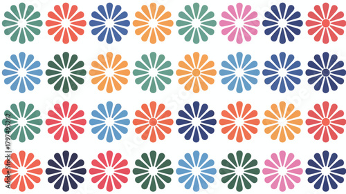 Vibrant floral pattern background for creative designs, adding a splash of color and joy to any project with eye-catching botanical elements