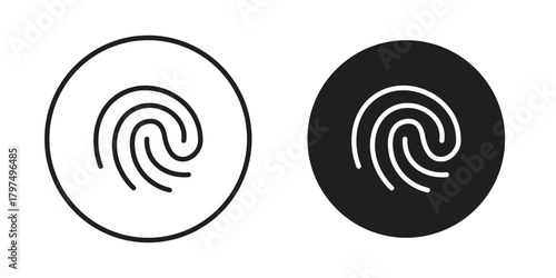 Fingerprint icon in line design. Simple icon vector
