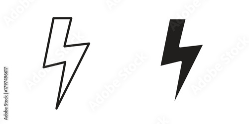 Flash icon in line design. Simple icon vector