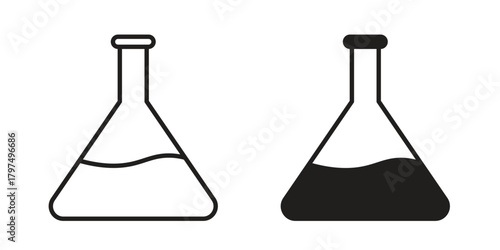 Flask icon in line design. Simple icon vector