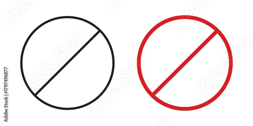 Forbidden icon in line design. Simple icon vector