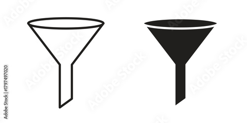 Funnel icon in line design. Simple icon vector