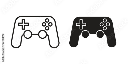 Gamepad icon in line design. Simple icon vector
