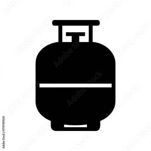 LPG Gas Tank Icon Minimal Energy Storage Container Design Line Art Vector illustration