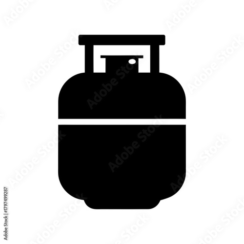 LPG Gas Tank Minimal Fuel Container Icon Clean Industrial Symbol Line Art Vector illustration