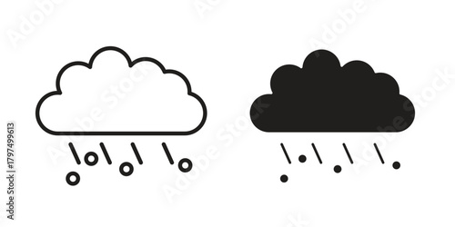 Hail icon in line design. Simple icon vector