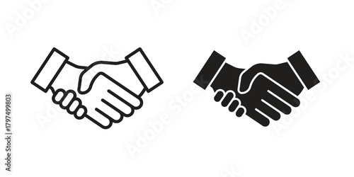 Handshake icon in line design. Simple icon vector