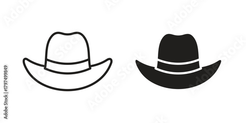 Hat icon in line design. Simple icon vector