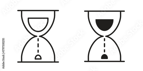Hourglass icon in line design. Simple icon vector