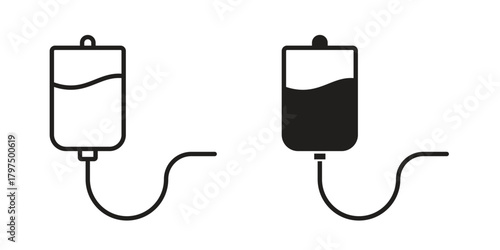 IV bag icon in line design. Simple icon vector
