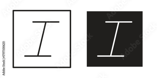Italic button icon in line design. Simple icon vector