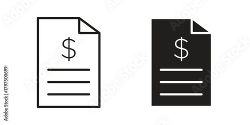 Invoice icon in line design. Simple icon vector