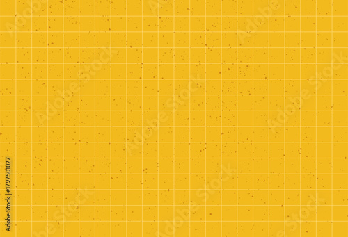 Cute notebook paper texture. Yellow background in cage whith texture dots. Retro background for graphic or web design.