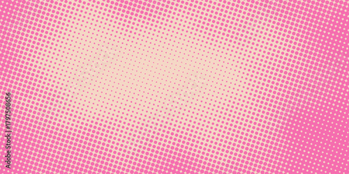Vector seamless pattern with small hand drawn pink chaotic dots, spots on beige background. Trendy abstract minimalist funky spotted texture. Abstract spray grunge texture. Modern hot pink pattern