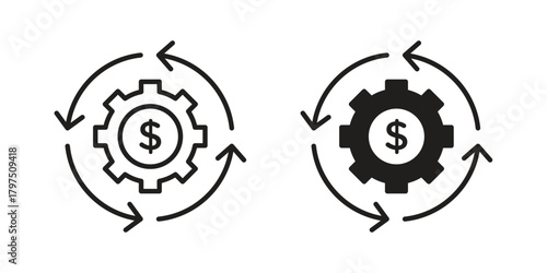 Business model icon on white background. Stock vector icon