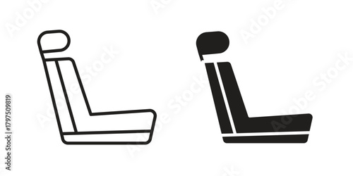 Car seat icon on white background. Stock vector icon