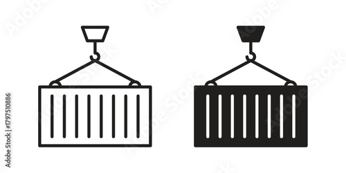 Container icon on white background. Stock vector icon