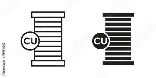 Copper icon on white background. Stock vector icon