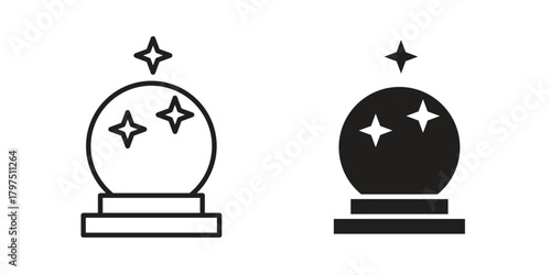 Crystal ball icon on white background. Stock vector icon