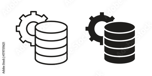 Data management icon on white background. Stock vector icon