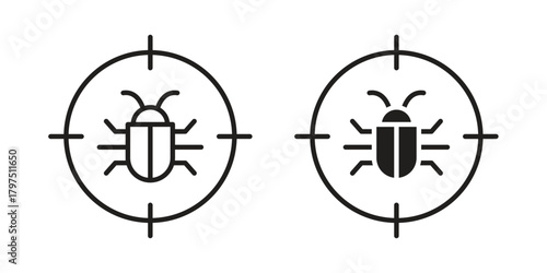 Debug icon on white background. Stock vector icon
