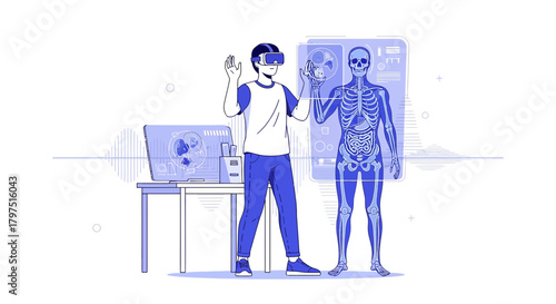 Innovative healthcare demonstration through virtual reality simulation of the human anatomy in a