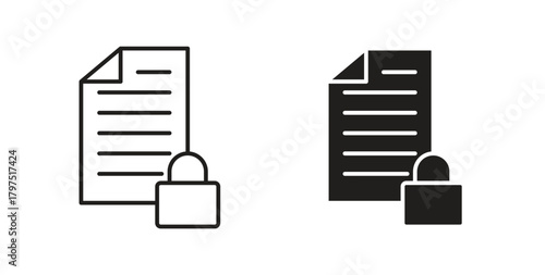 Confidential icons, vector symbols. filled flat sign