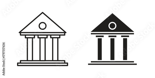 Court icons, vector symbols. filled flat sign