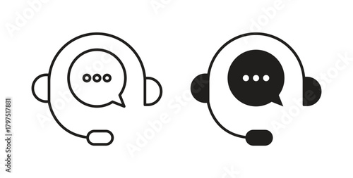 Customer service icons, vector symbols. filled flat sign