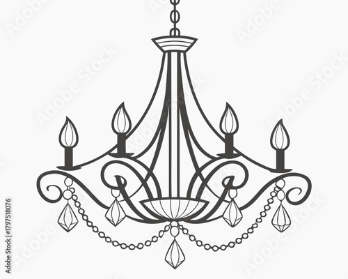 Elegant chandelier with crystal pendants, a classic design