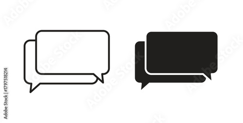 Discussion icons, vector symbols. filled flat sign