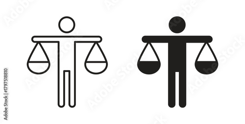 Ethics icons, vector symbols. filled flat sign