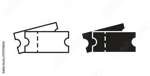 Event ticket icons, vector symbols. filled flat sign