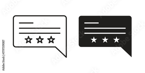 Feedback icons, vector symbols. filled flat sign