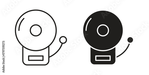 Fire alarm icons, vector symbols. filled flat sign