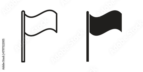Flag icons, vector symbols. filled flat sign