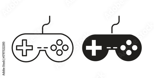 Game controller icons, vector symbols. filled flat sign
