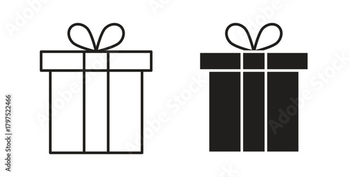 Gift box icons, vector symbols. filled flat sign