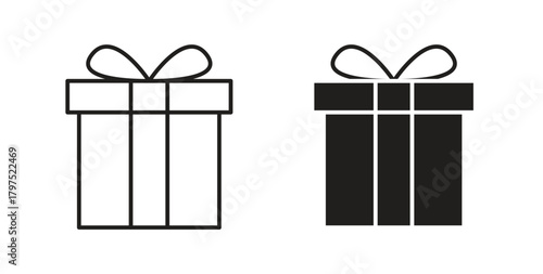 Gift icons, vector symbols. filled flat sign